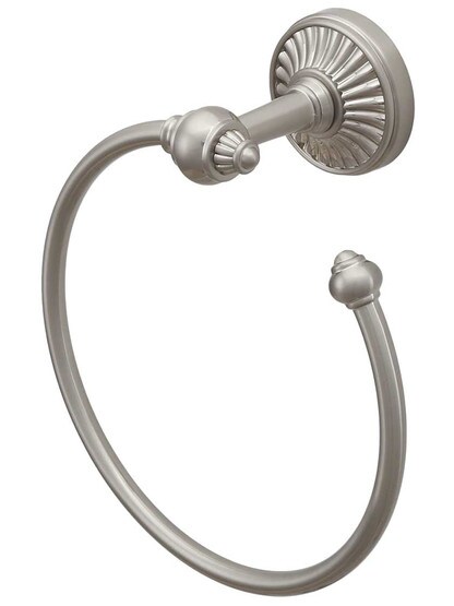 Tuscany Towel Ring in Satin Nickel.